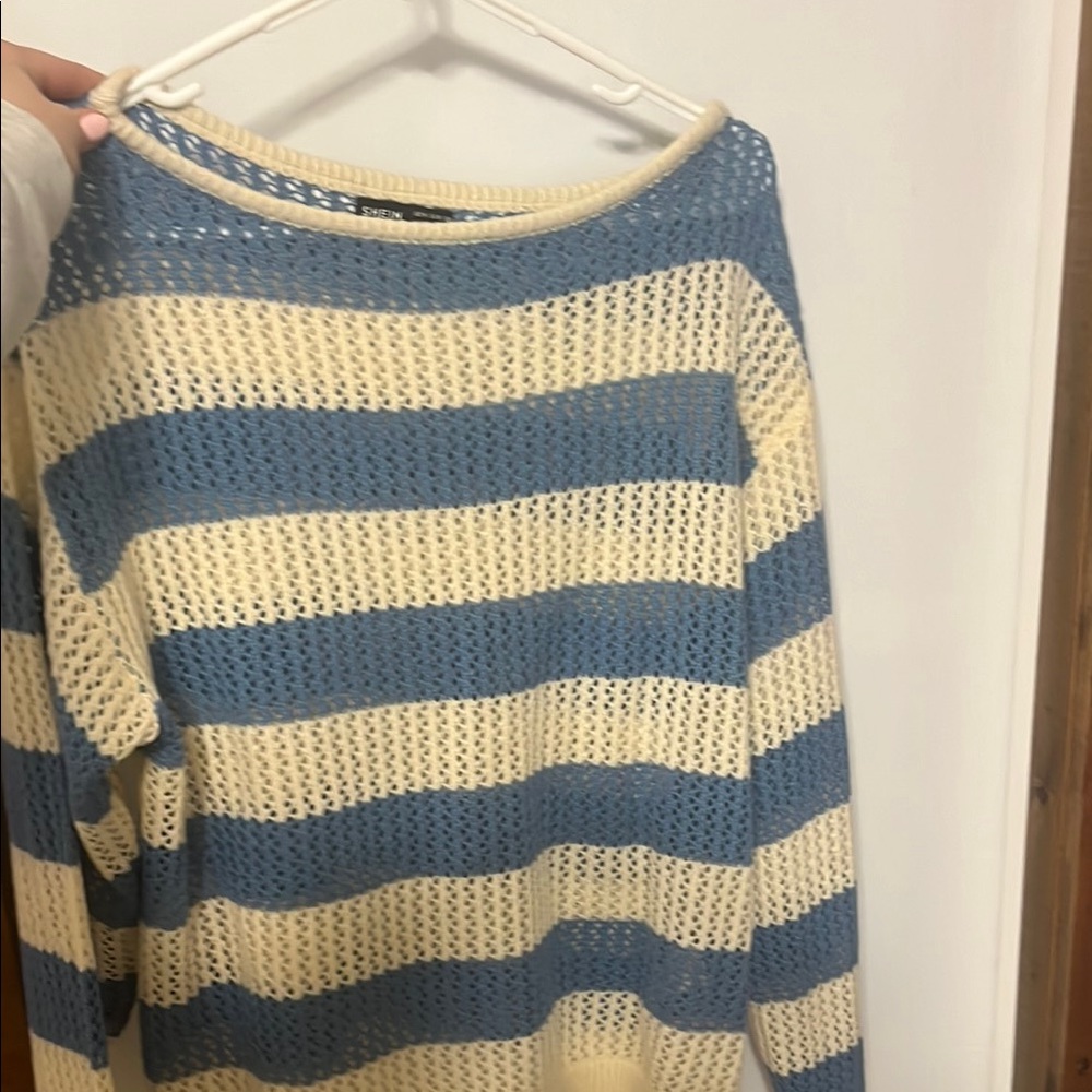 Striped Blue and Cream Sweater